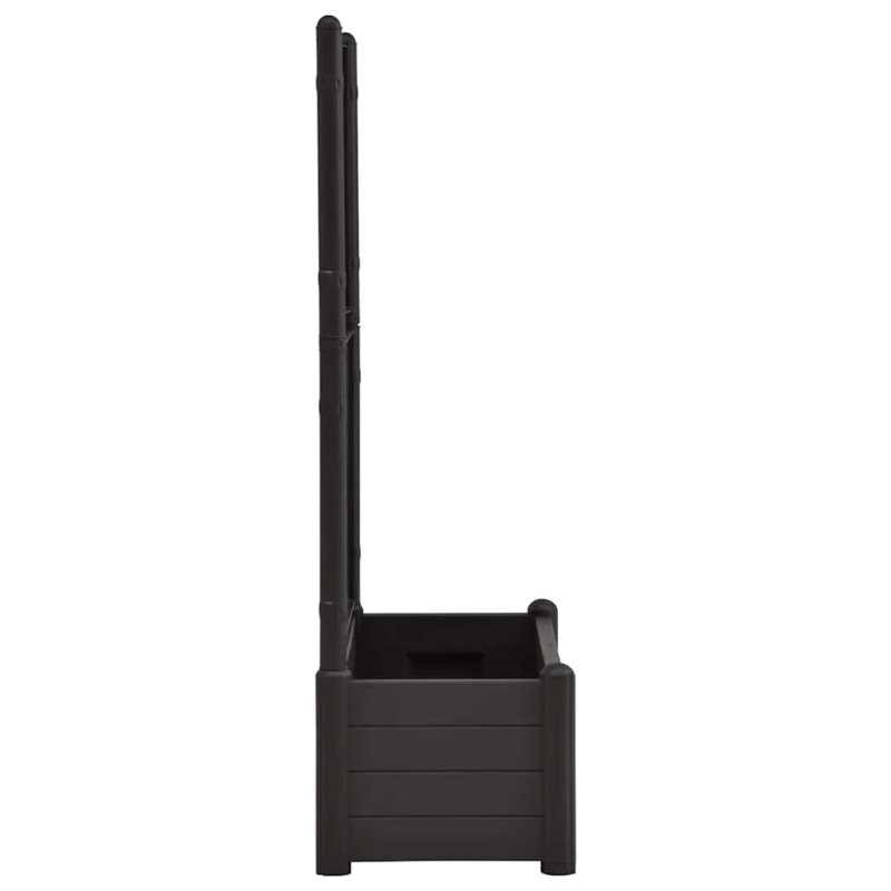 vidaXL dārza puķu kaste ar špaleru, 100x43x142 cm, antracītpelēka, PP