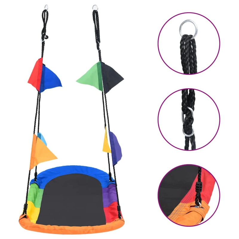 vidaXL šūpoles ar karogiem, 165x70 cm