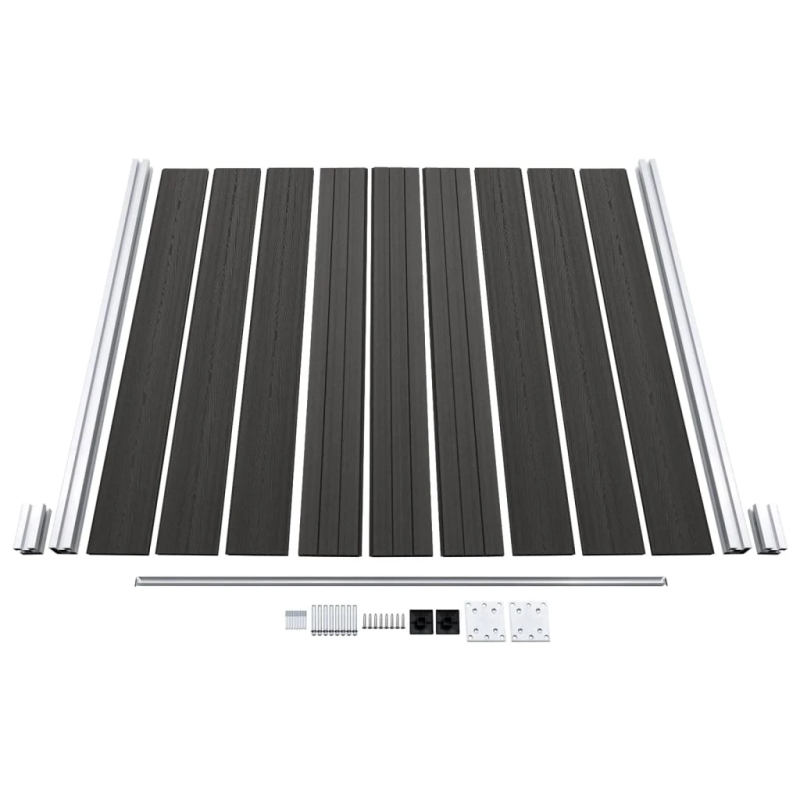 vidaXL žoga panelis, 180x186 cm, melns WPC