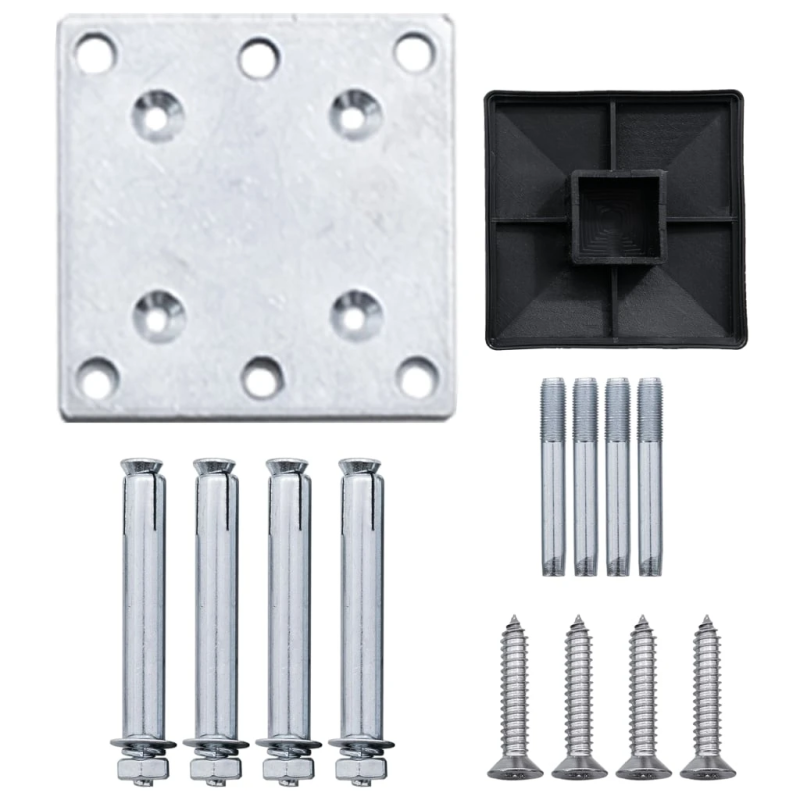 vidaXL žoga panelis, 175x186 cm, melns WPC