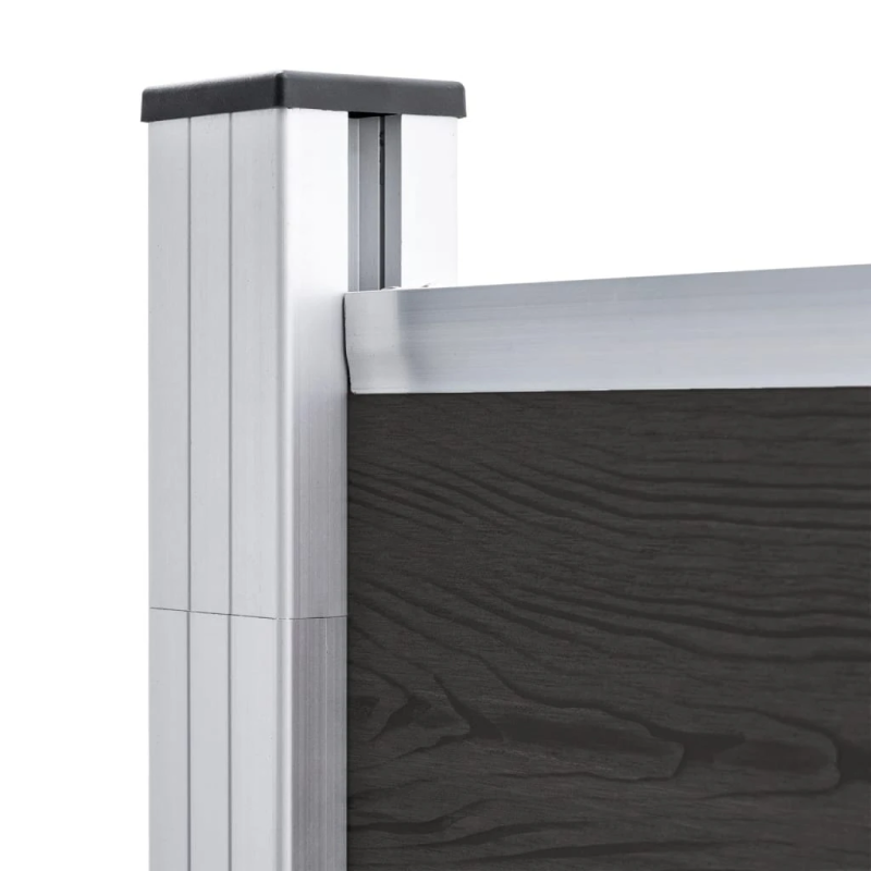 vidaXL žoga panelis, 175x186 cm, melns WPC