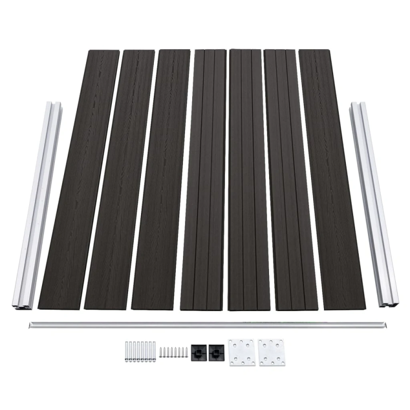 vidaXL žoga panelis, 180x146 cm, pelēks WPC