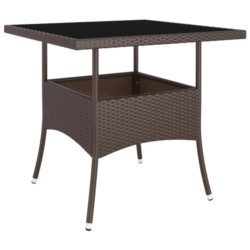 vidaXL 5-daļīgs dārza mēbeļu komplekts, PE rotangpalma, brūns