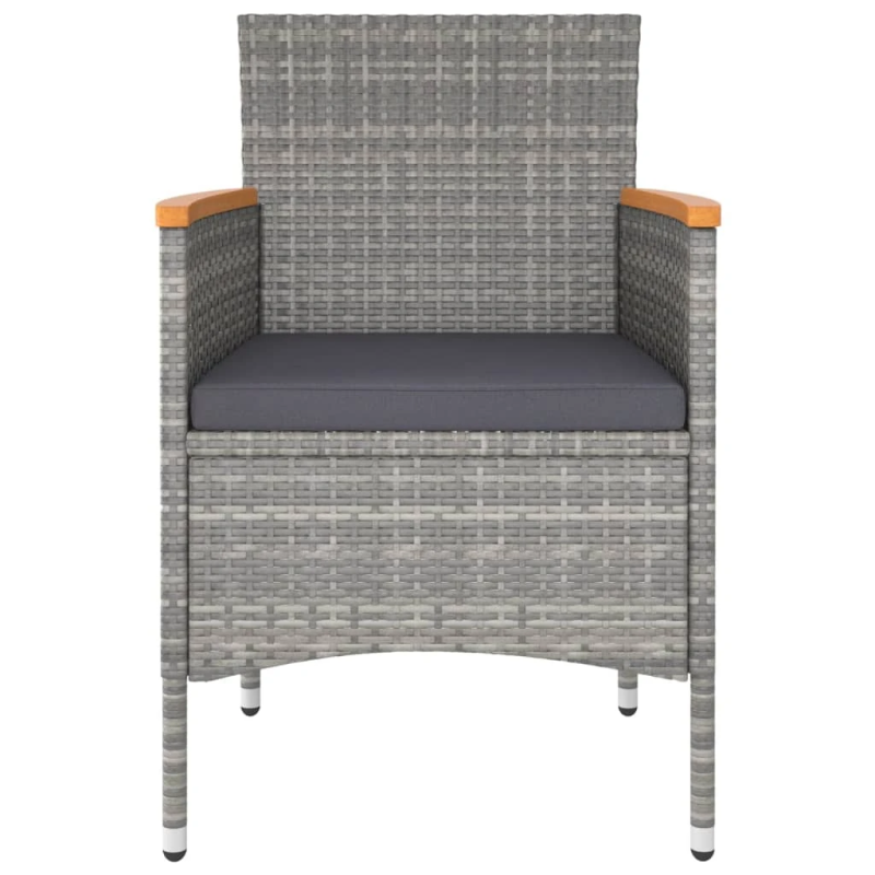 vidaXL 5-daļīgs dārza mēbeļu komplekts, PE rotangpalma, akācijas koks