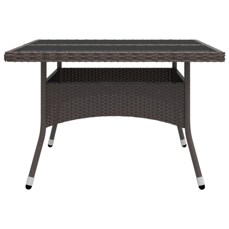 vidaXL 9-daļīgs dārza mēbeļu komplekts, brūna PE rotangpalma, stikls