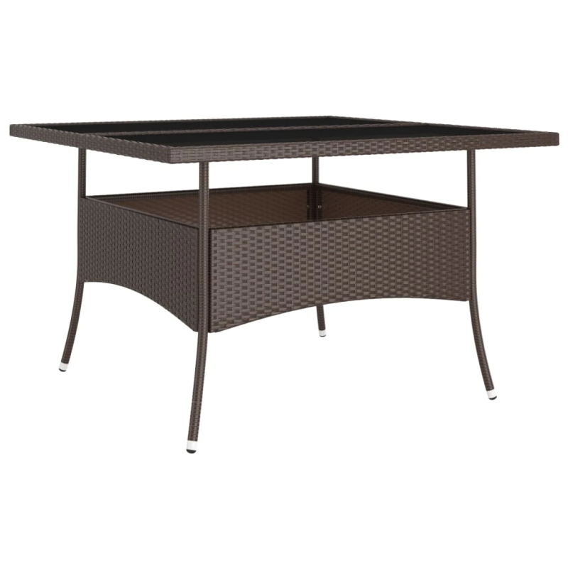 vidaXL 9-daļīgs dārza mēbeļu komplekts, PE rotangpalma, brūns