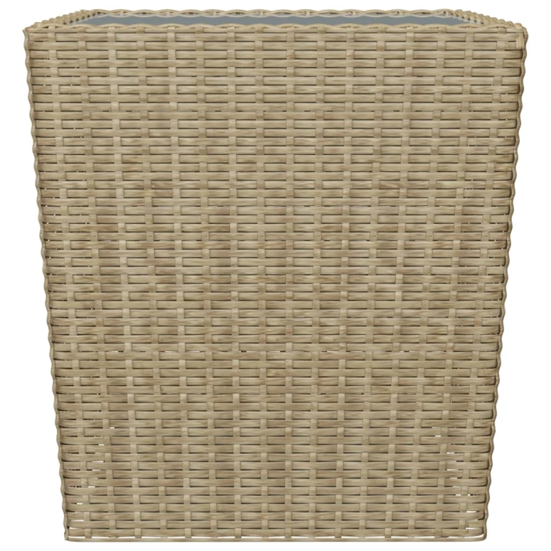 vidaXL 3-daļīgs bistro mēbeļu komplekts, PE rotangpalma, rūdīts stikls