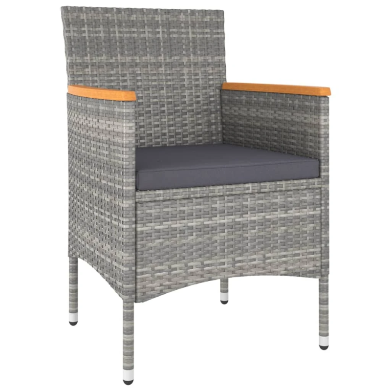 vidaXL 5-daļīgs bistro mēbeļu komplekts, PE rotangpalma, rūdīts stikls