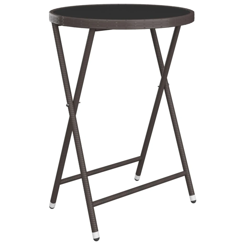 vidaXL 3-daļīgs bistro mēbeļu komplekts, PE rotangpalma, rūdīts stikls