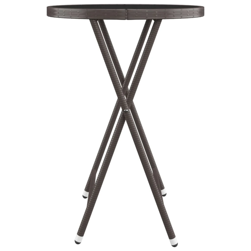 vidaXL 3-daļīgs bistro mēbeļu komplekts, PE rotangpalma, rūdīts stikls