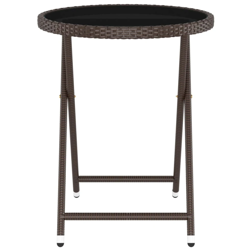 vidaXL 5-daļīgs bistro mēbeļu komplekts, PE rotangpalma, rūdīts stikls