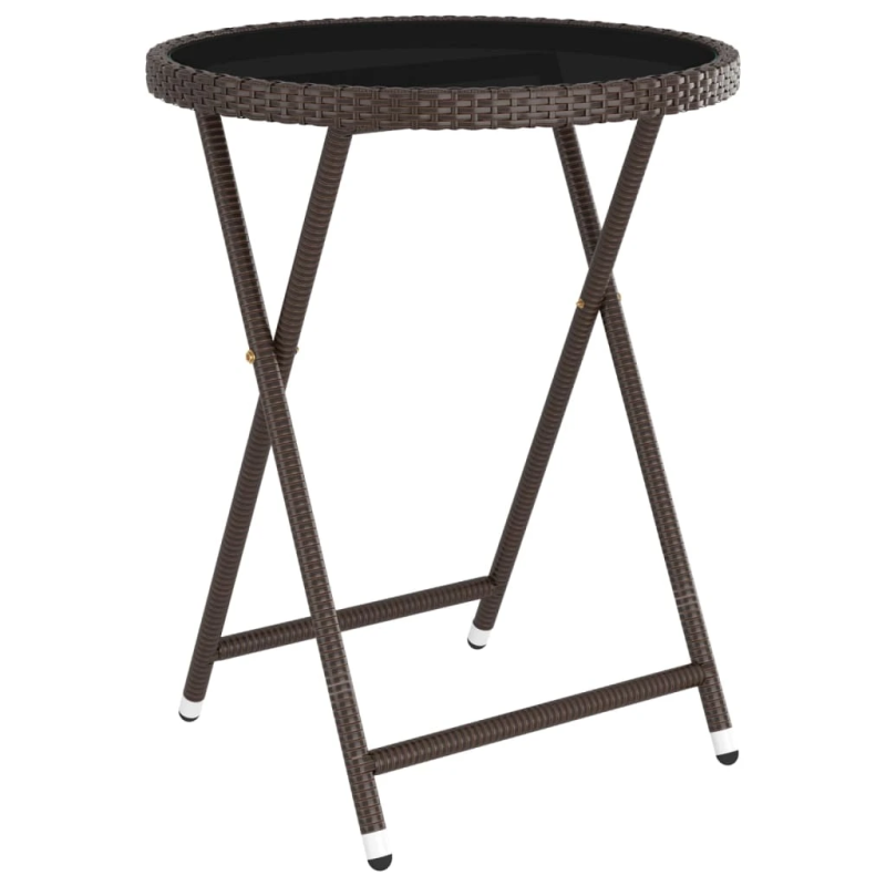 vidaXL 5-daļīgs bistro mēbeļu komplekts, PE rotangpalma, rūdīts stikls