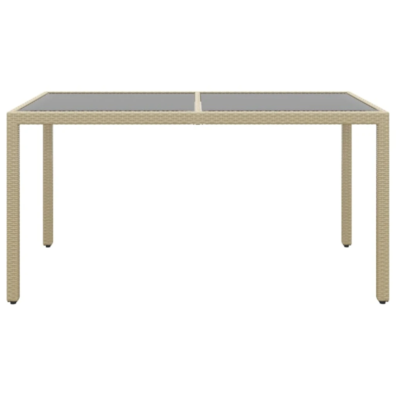 vidaXL 5-daļīgs dārza mēbeļu komplekts, bēša PE rotangpalma, stikls