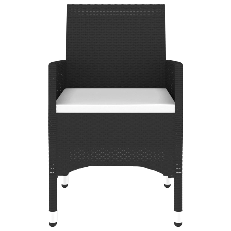 vidaXL 3-daļīgs dārza mēbeļu komplekts, PE rotangpalma, melns