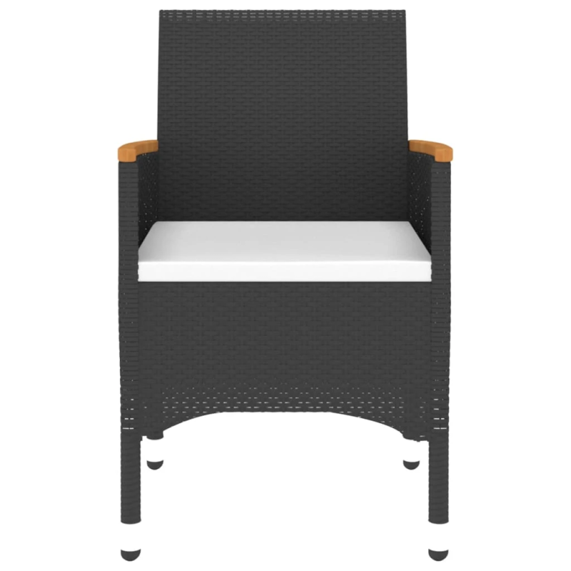 vidaXL 3-daļīgs dārza mēbeļu komplekts, PE rotangpalma, melns