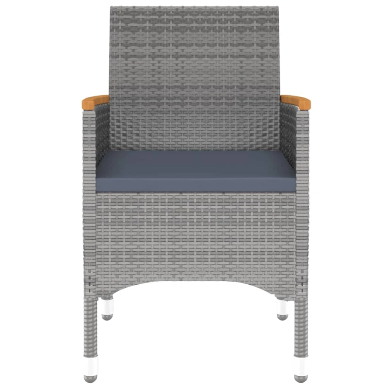 vidaXL 3-daļīgs dārza mēbeļu komplekts, pelēka PE rotangpalma