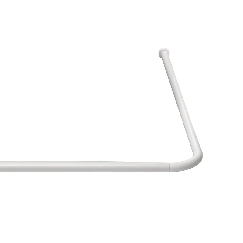 Dušas aizkaru stanga stūra 90x90cm, balta