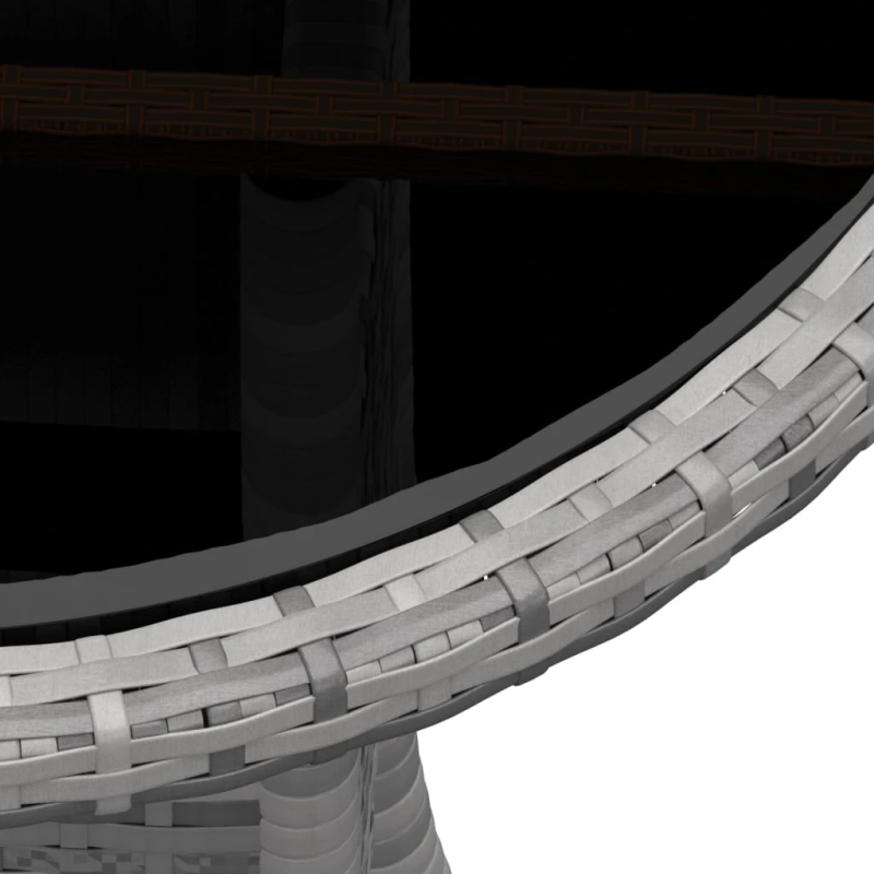 vidaXL 3-daļīgs dārza bistro mēbeļu komplekts, PE rotangpalma, pelēks