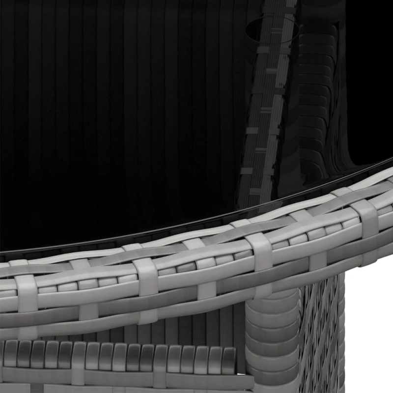 vidaXL 5-daļīgs dārza bistro mēbeļu komplekts, pelēka PE rotangpalma