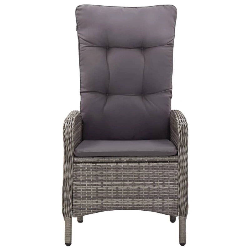 vidaXL 11-daļīgs dārza mēbeļu komplekts, pelēks, PE rotangpalma