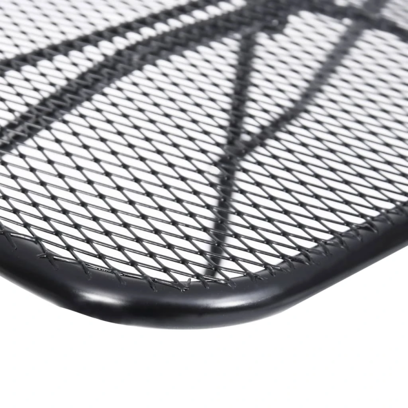 vidaXL balkona galdiņš, melns, 60x40 cm, tērauds