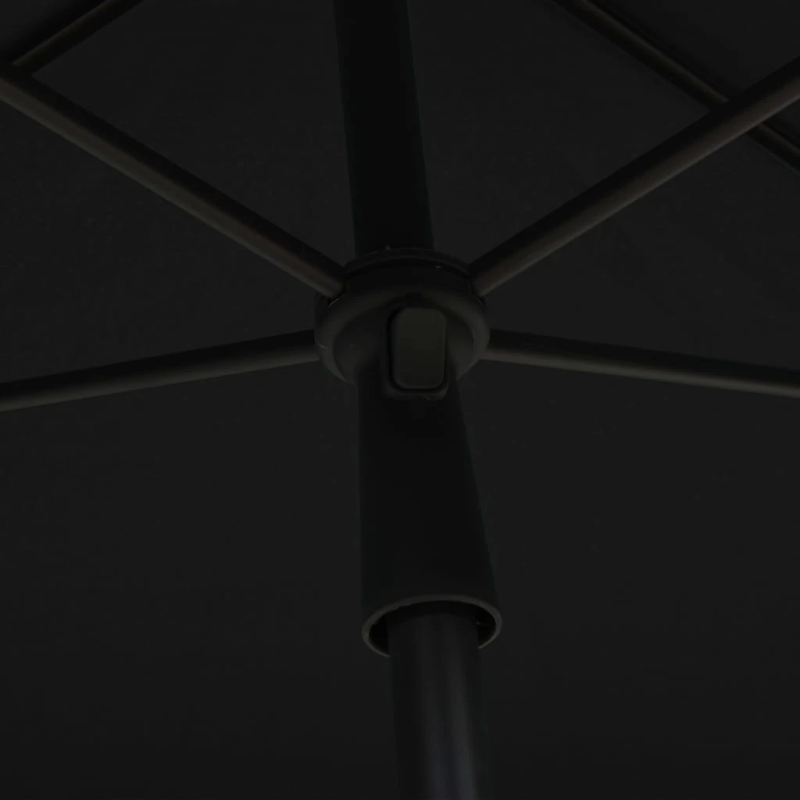 vidaXL dārza saulessargs ar kātu, 210x140 cm, melns