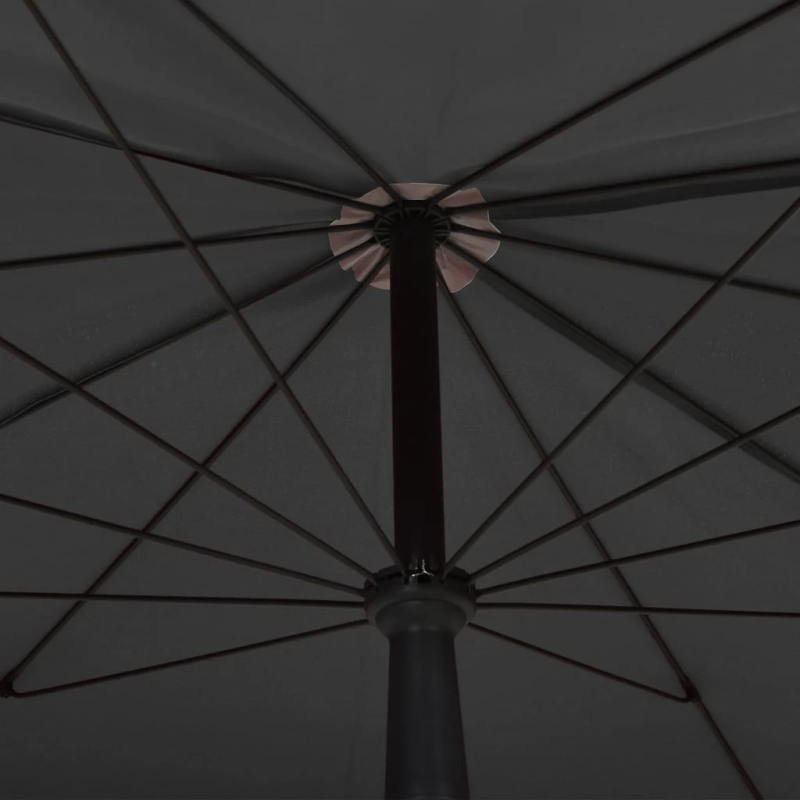 vidaXL dārza saulessargs ar kātu, 200x130 cm, antracītpelēks