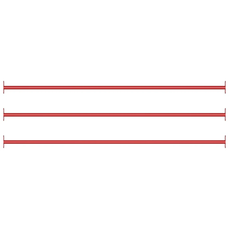 vidaXL griešanās stieņi, 3 gab., 125 cm, tērauds, sarkans