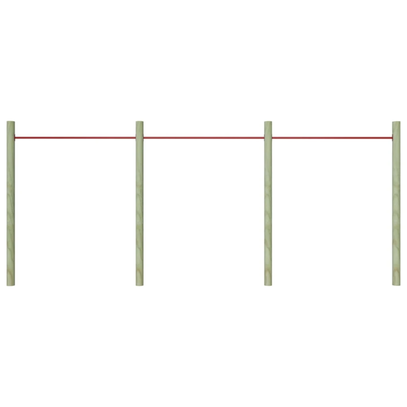 vidaXL griešanās stieņi, 3 gab., 125 cm, tērauds, sarkans