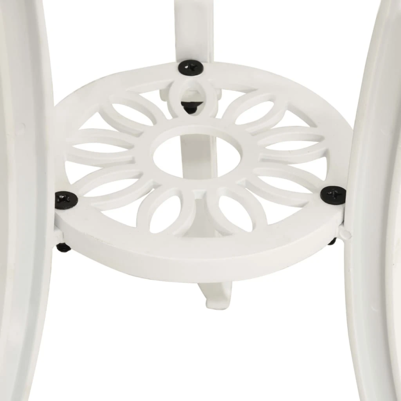 vidaXL dārza galds, balts, 62x62x65 cm, liets alumīnijs