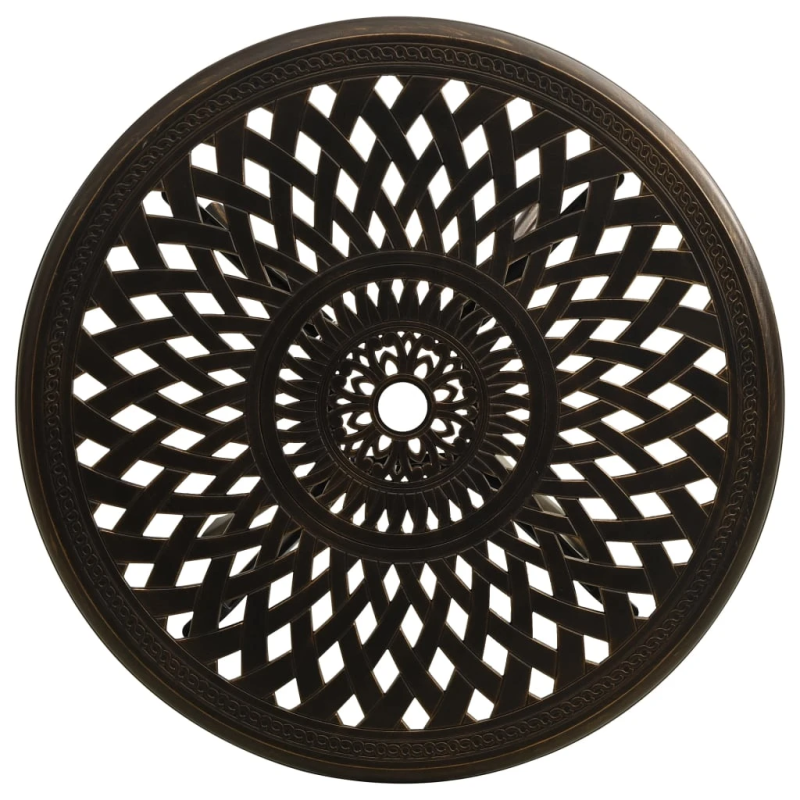 vidaXL dārza galds, bronzas krāsā, 78x78x72 cm, liets alumīnijs