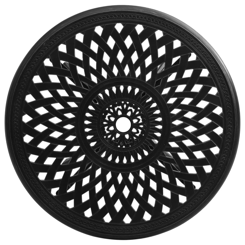 vidaXL dārza galds, melns, 78x78x72 cm, liets alumīnijs