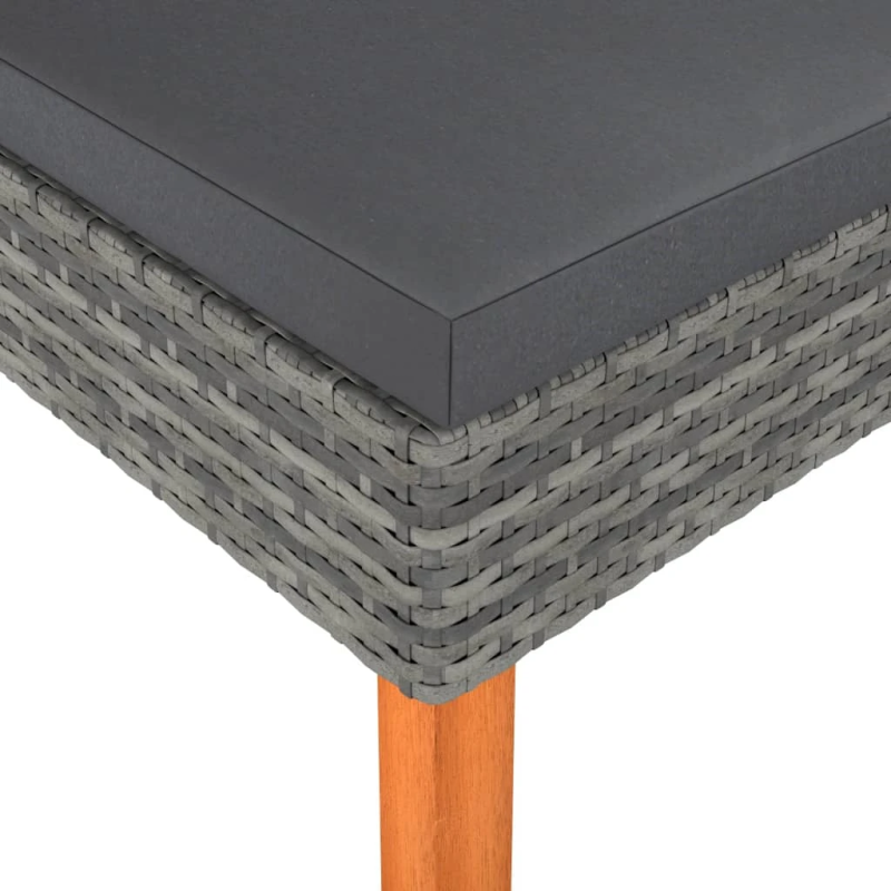 vidaXL kājsoliņš, PE rotangpalma un eikalipta masīvkoks