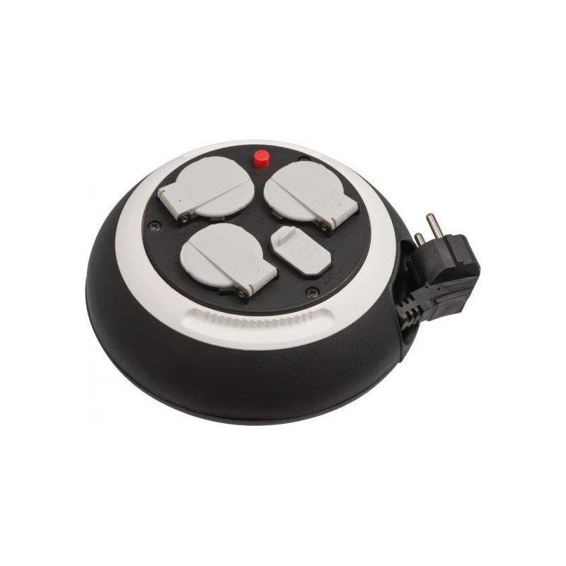 Pagarinātājs ar spoli BRENNENSTUHL COMFORT. 3 vietas. 2 USB. 3 m