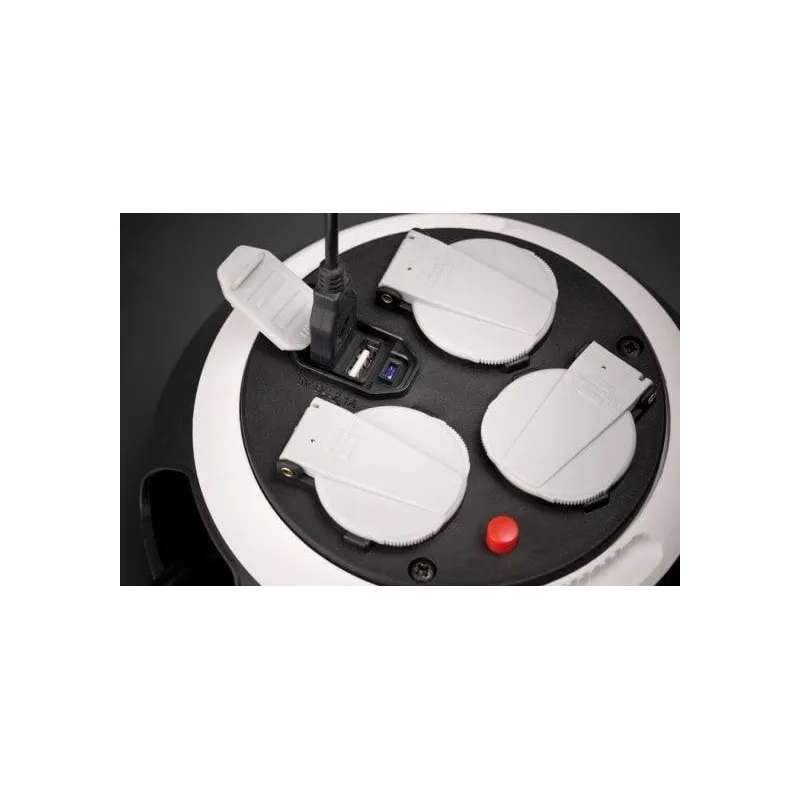 Pikendusjuhe trumlil Brennenstuhl, 3 x 1,5 mm², 3 m, 3 pesa, 2USB
