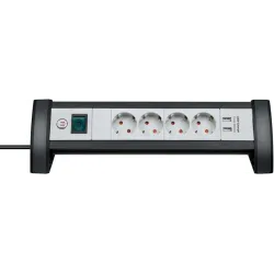 Удлинитель Brennenstuhl PREMIUM, 3 x 1,5 mm², 1.8 м, 4 розетки, 2USB