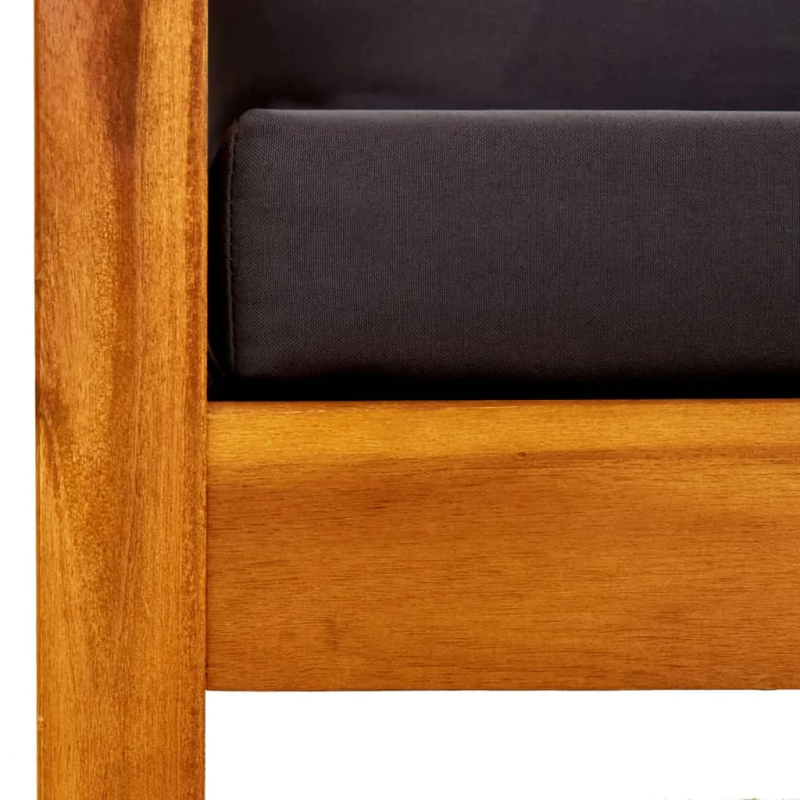 vidaXL dārza sols ar jumtiņu un kāju balstiem, akācijas masīvkoks