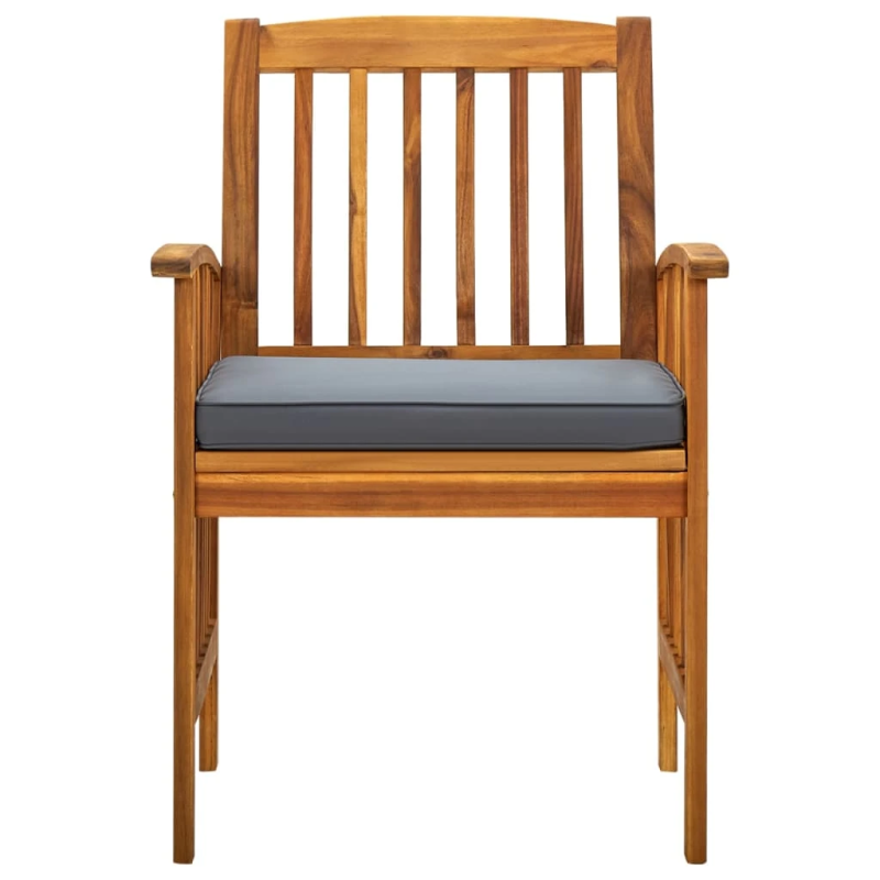 vidaXL 5-daļīgs dārza mēbeļu komplekts ar matračiem, akācijas koks