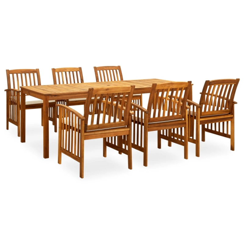 3058090 vidaXL 7 Piece Garden Dining Set with Cushions Solid Acacia Wood ,45963+2x312129,