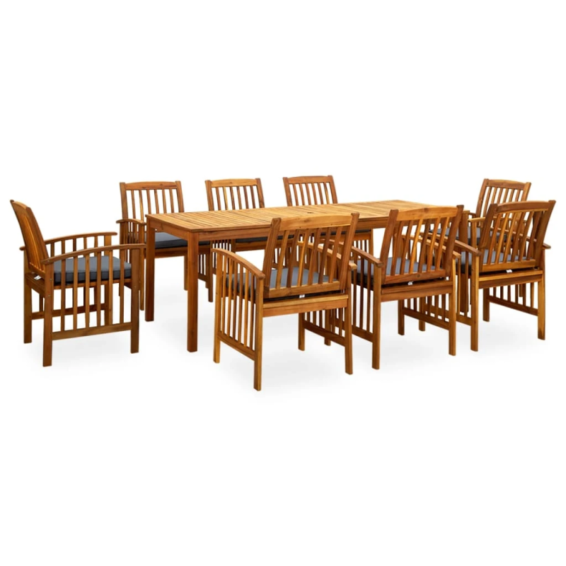 3058093 vidaXL 9 Piece Garden Dining Set with Cushions Solid Acacia Wood ,45963+312130+2x312131,