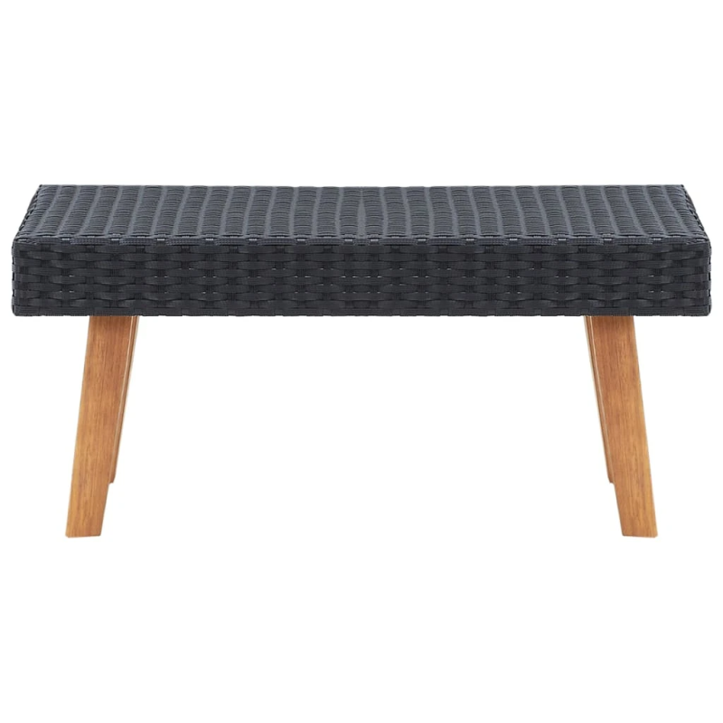 vidaXL 2-daļīgs dārza atpūtas mēbeļu komplekts, melna PE rotangpalma