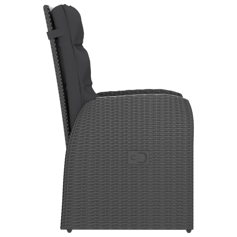 vidaXL 9-daļīgs dārza mēbeļu komplekts, matrači, melna PE rotangpalma