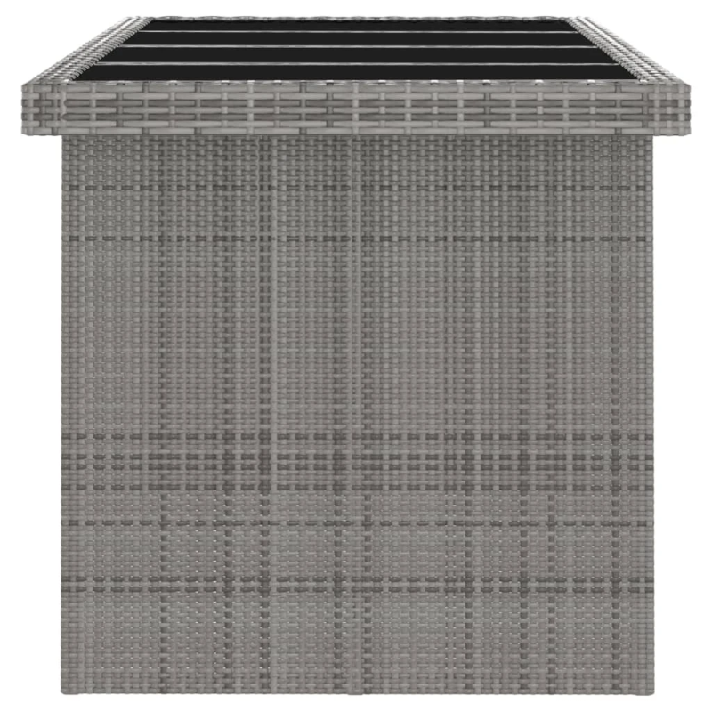 vidaXL 7-daļīgs dārza mēbeļu komplekts ar matračiem, PE pinums, pelēks