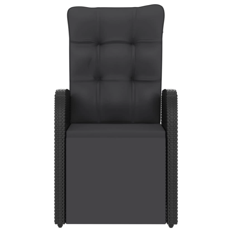 vidaXL 11-daļīgs dārza mēbeļu komplekts, matrači, melna PE rotangpalma