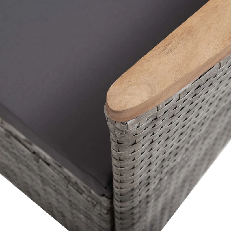 vidaXL 3-daļīgs dārza atpūtas mēbeļu komplekts, pelēka PE rotangpalma