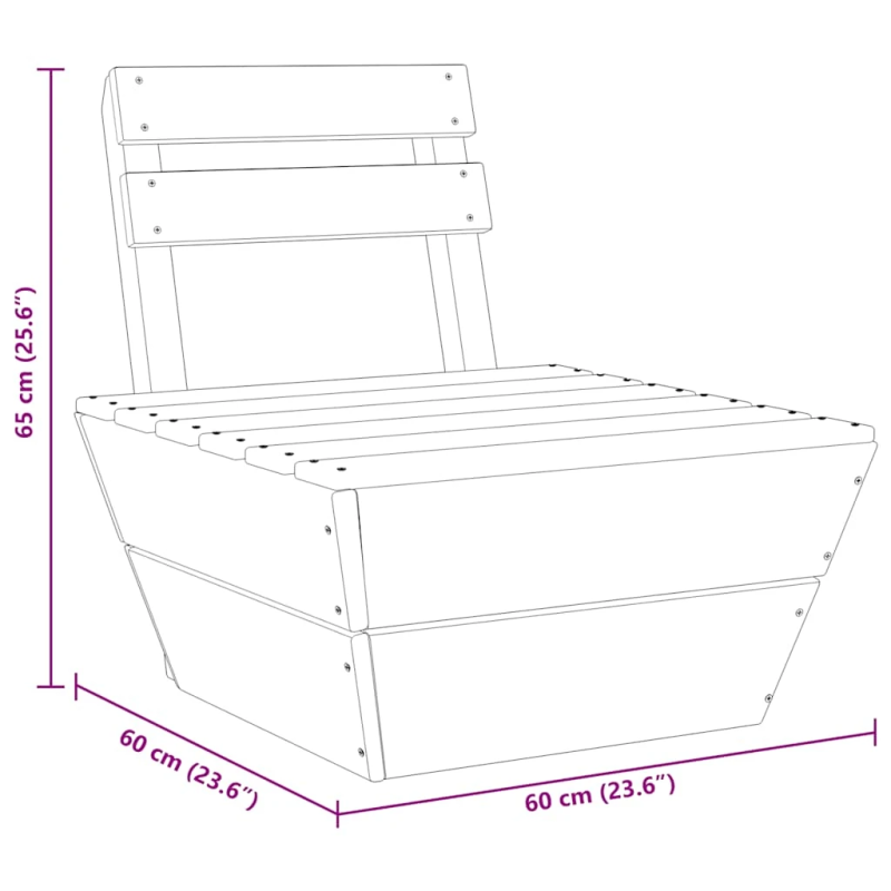 vidaXL vidējais palešu dīvāns, moduļveida, impregnēts egles koks