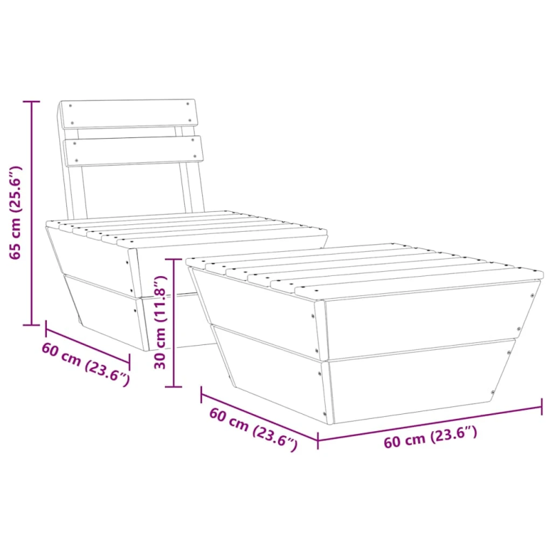 vidaXL 2-daļīgs dārza atpūtas mēbeļu komplekts, impregnēts egles koks