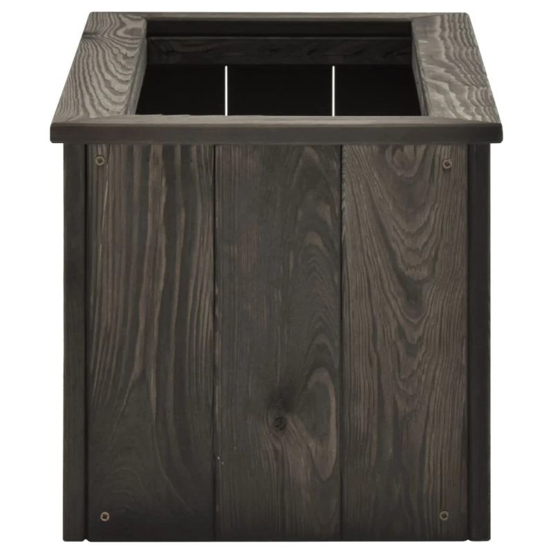 vidaXL augstā puķu kaste, pelēka, 74x32x30 cm, priedes masīvkoks