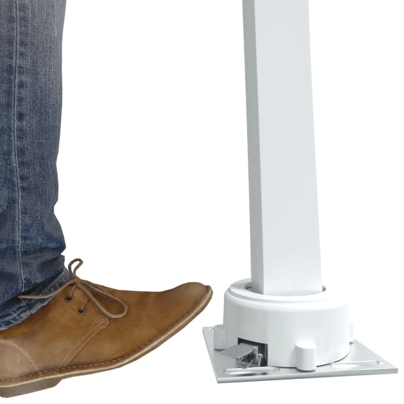 vidaXL markīzes stabu komplekts, balts, 600x245 cm, dzelzs