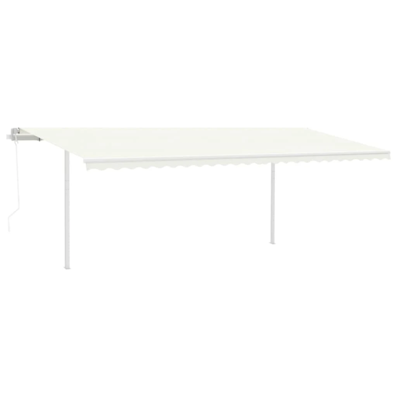 vidaXL markīzes stabu komplekts, balts, 600x245 cm, dzelzs
